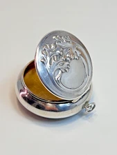 Art Nouveau Kuhn Silver Chateliane Pendant Pill Snuff Box Holly Berry Mistletoe