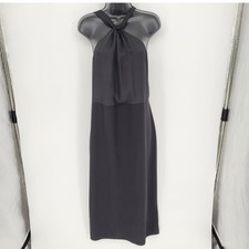 Express Womens Black Knot Front Halter Maxi Dress XL Evening Formal Keyhole Back