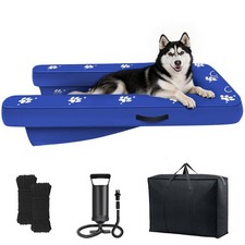Inflatable Dock Platform, Dog Boat Ramp Floating 4.6ft x 3ft x 6in, Blue