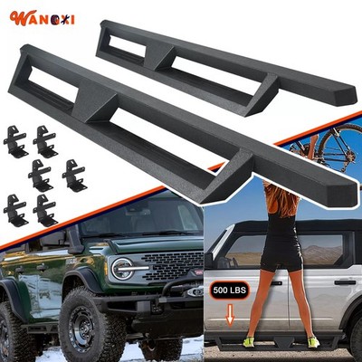 Running Boards Drop Side Steps for 2021-2024 Ford Bronco 4 Door Black Nerf Bars