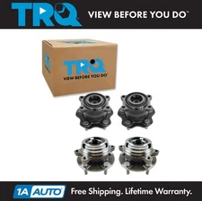 TRQ Front & Rear Wheel Bearing & Hub Assembly Kit Set for Infiniti Nissan New