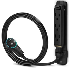 Maximm 360 Degree Rotating Flat Extension Cord 3 Ft Multi 3 Outlet Power Cord...