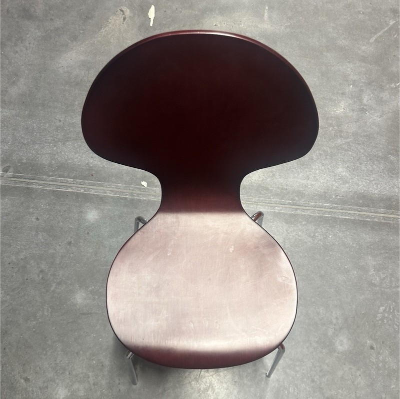 Ant chair  Dark Wood Dining and office chair ChromeMetal legs Arne Jackson style