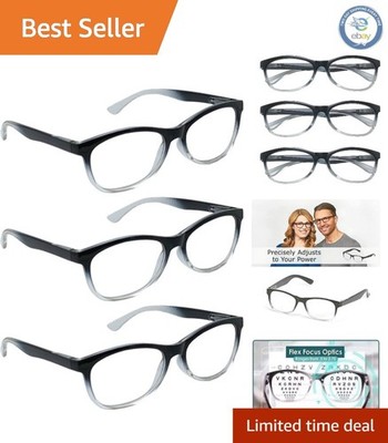 Unisex Minimalist Reading Glasses with Auto Adjust 0.5-2.5x Optical Power
