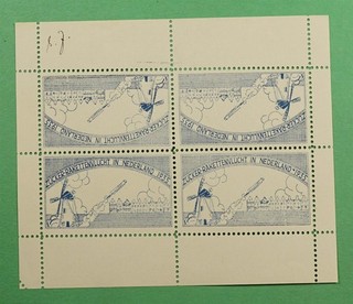 DR WHO 1935 NETHERLANDS SPACE ROCKET MAIL EZ #5A1A BLOCK SIGNED? R86053