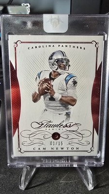 2015 Panini Flawless Ruby Encased Cam Newton 1/15 Jersey Numbered!! Sealed