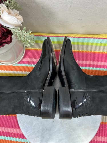 Botas vaqueras occidentales para mujer Lagrange DPL3954 de cuero negro diseño brillante 8,5 M - Imagen 9 de 12