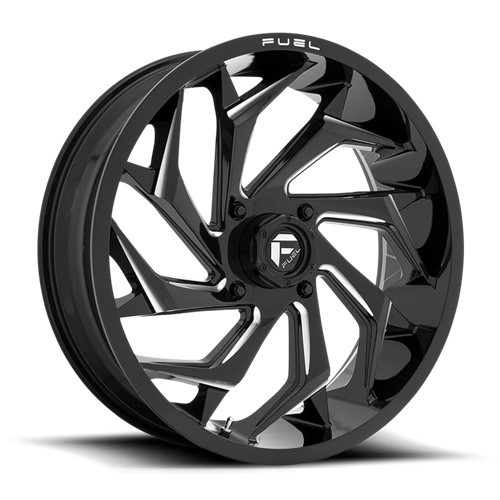 18x7 Fuel UTV D753 REACTION Gloss Black Milled Wheel 4x156 (13mm ...