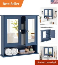 Space-Saving Bathroom Cabinet with Adjustable Shelves and Mirror Doors