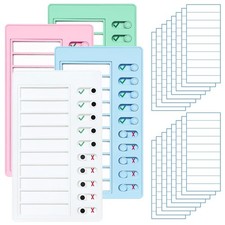 4 PCS Chore Chart for Kids Removable Plastic To Do List Sliding Routine Board
