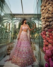 Premium Designer Georgette Pink Lehenga Choli With Dupatta For Wedding Wear