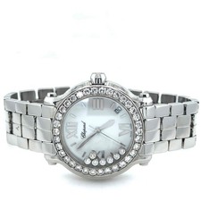 Chopard Happy Sport Quartz 36mm 7 Diamonds/Custom Diamond Bezel 27/8477-3008 5