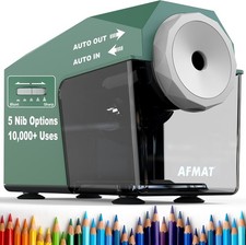 AFMAT Electric Pencil Sharpener, Fast & Hands-Free, 10,000+ Uses, 5 Nibs, Fully 