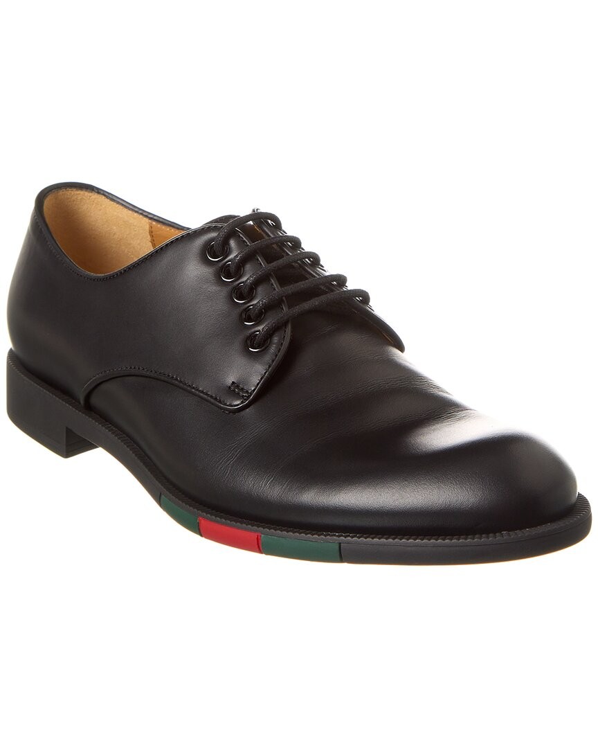 Gucci Web Leather Oxford Мужская черная 5 93290₽