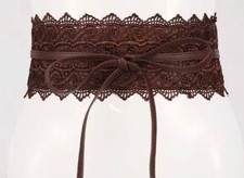 Brown Lace Waist Belt, 2-Way Corset Style, Women's Accessory,