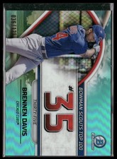 2023 Bowman #BTP-35 Brennen Davis Bowman Scouts Top 100 Aqua Refractors #/125