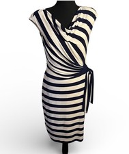 Lauren Ralph Lauren Nautical Preppy Sheath Dress Sz 6 Coastal Cape Cod Ruched