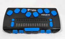 Freedom Scientific Focus 14 Blue Compact Braille Display 14 cells Power Tested