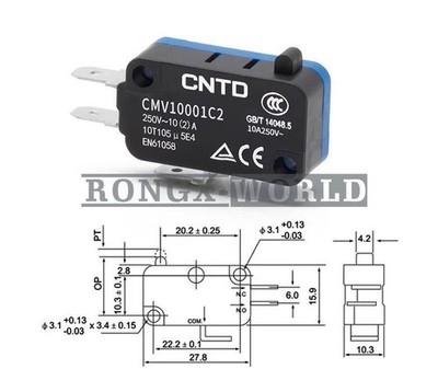 10PC Small micro travel switch CMV100D self-reset 10A button CMV10001C2 New *kk