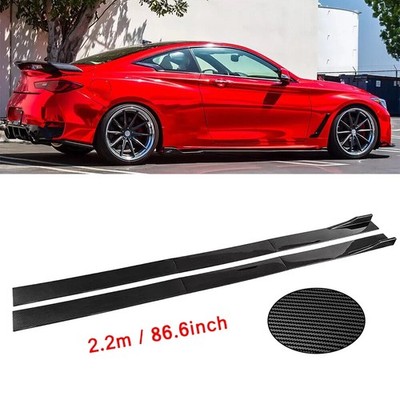 Carbon Fiber 86.6 Side Skirt Extensions Rocker Panel For Infiniti Q50 Q60 14-21
