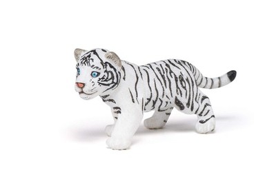 Papo White Tiger Cub - Hand Painted Figurine - Heirloom Quality Collectible