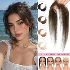 Full Lace Women Cover Up Remy Human Hair Patches Topper Receding Hairline Pieces