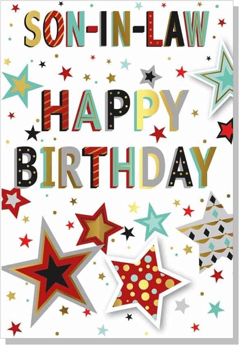 Son In Law Birthday Card. Modern Design. 23x15cm