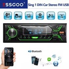 Single 1 DIN Car Stereo Bluetooth Radio FM USB SD In-Dash Player AUX SD