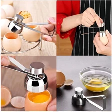 Stainless Steel Egg Topper – Precision Shell Cutter Cracker Tool for Boiled Eggs