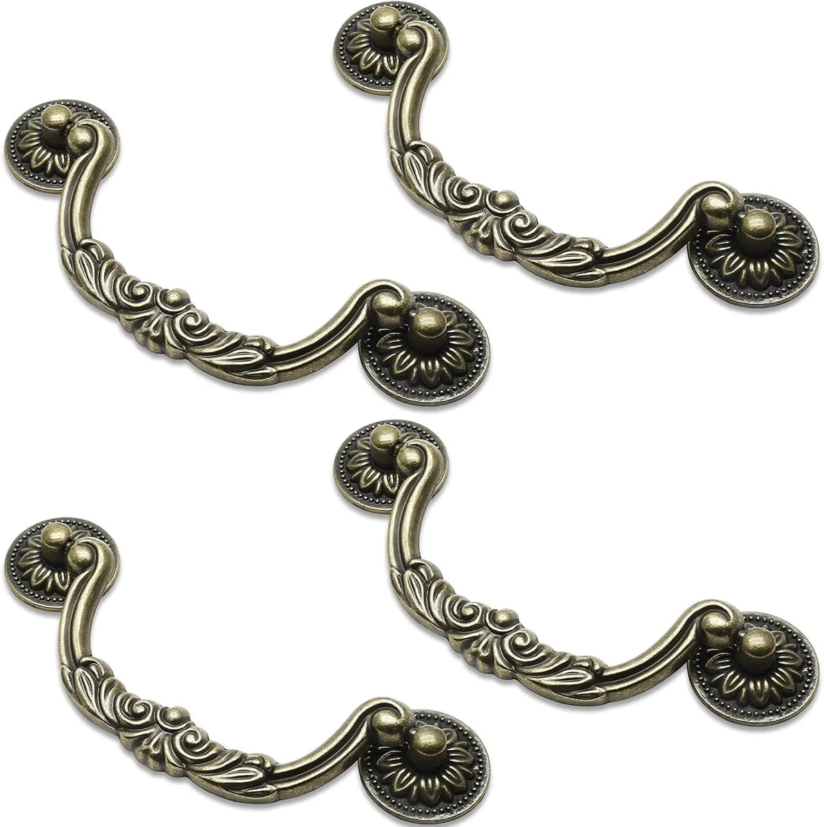Tiradores De Puerta Retro Bronce Antiguo - Aleación De Zinc - 64 Mm Distancia Agujeros - 2 Unidades - Estilo Vintage