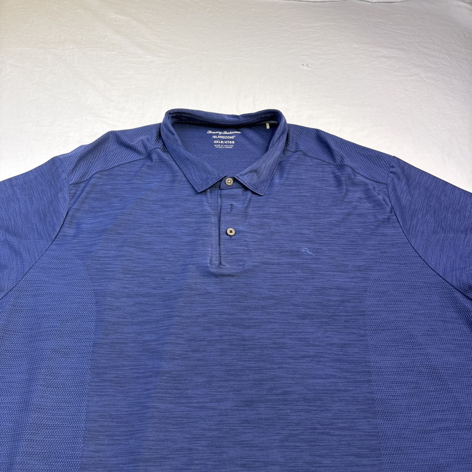 Tommy Bahama Polo Shirt Mens 4XLB Big Blue Short Sleeve Collared Island Zone