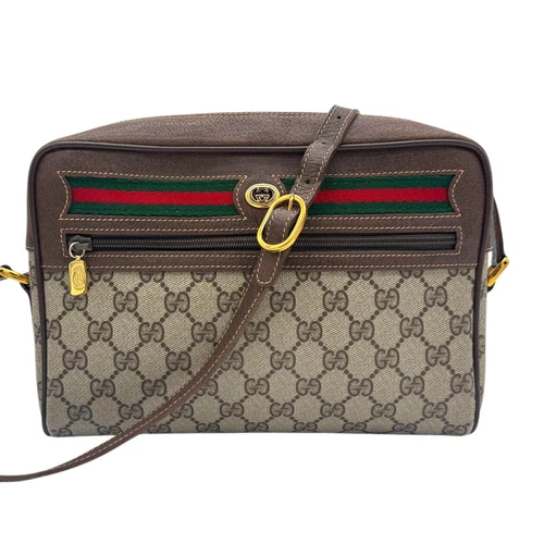 Sac bandoulière en toile enduite GUCCI marron GG Supreme