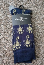 Marc Ecko Cut  Sew Socks Men's Dress Sock 1 Pair blue Scorpion Print NWT 8-12