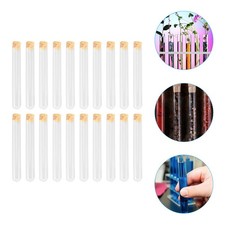 20 Pcs Glass Test Tubes With Cork Stoppers For Laboratory And Home