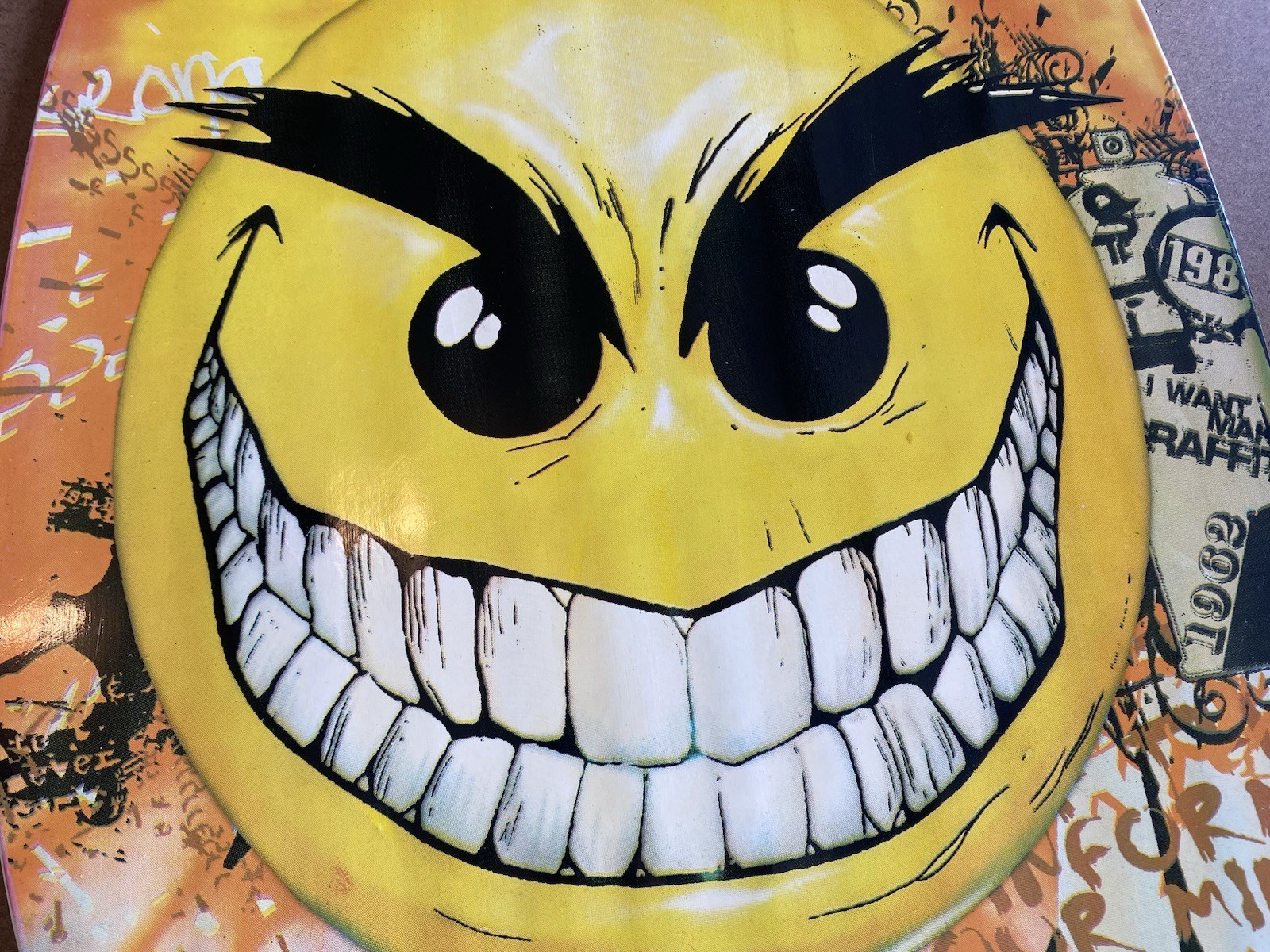 2010 Skim Lizard 35” Promo Wood Skim Water Board - Mischievous Smile Design