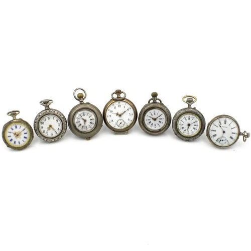 Antique Waltham Cavour 925-800 7-17j 6s Ladies Pocket Watch Lot of 7 #WB4511-5