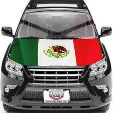 Mexico Flag Car Cover 63"x47" 160x120cm Hood Cover with Mexican Flag Design