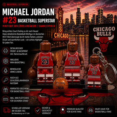 Michael Jordan NBA Chicago Bulls #23 Minifigur oder Schlüsselanhänger  