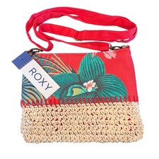 Roxy Eastern Cuba Crossbody Bag Red Floral Tr...