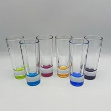Crisa 2 oz Set of 6 Tall Neon Shooter Shot Glasses Barware  Multicolor