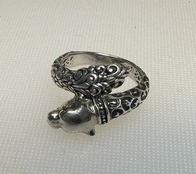 Samuel B Benham Sterling Silver and 18K Yellow Gold Panther Ring