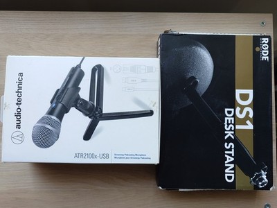 Audio Technica ATR2100X-USB Dynamic Microphone + Rode DS1 Desk Stand | LIKE NEW