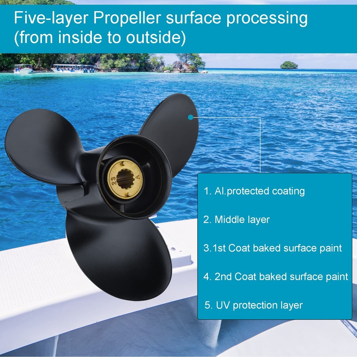Boat Propeller 13 x 17 4 Blades 48-8M8026590 Aluminium Propeller fit Boat Propeller 13 x 17 4 Blades 48-8M8026590 Aluminium Propeller fit