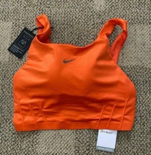 Nike Athletic Bra Swoosh City Ready Sports Pad Longline Orange CU7334 Women's L