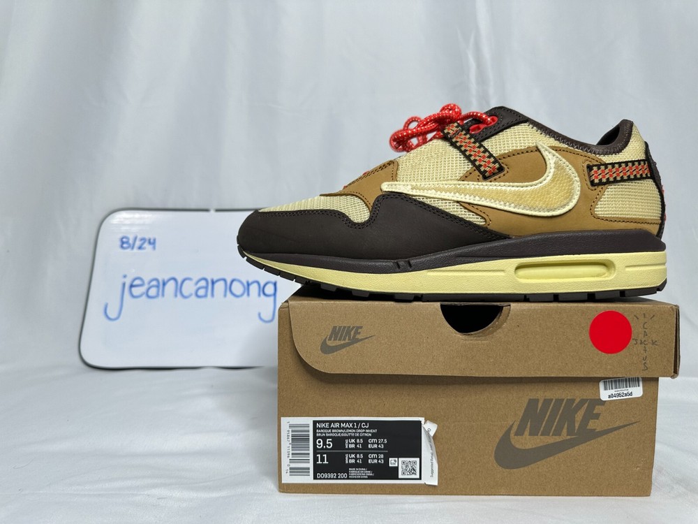Nike Air Max 1 x Travis Scott Low Baroque Brown - Sz. 9.5