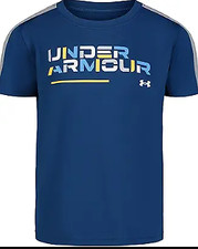 Under Armour Boy's Blue Short Sleeve Shirt, Crewneck, 4