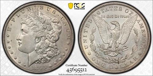 1895 O Morgan Silver Dollar $1 PCGS AU Detail Filed Rims