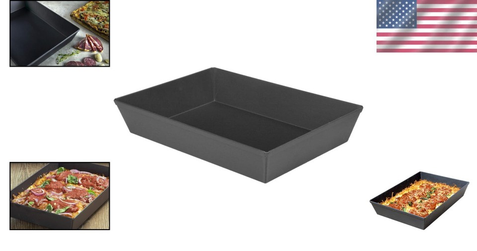 10x14 Inch HardAnodized Detroit Style Pizza Pan Oven Safe & Easy