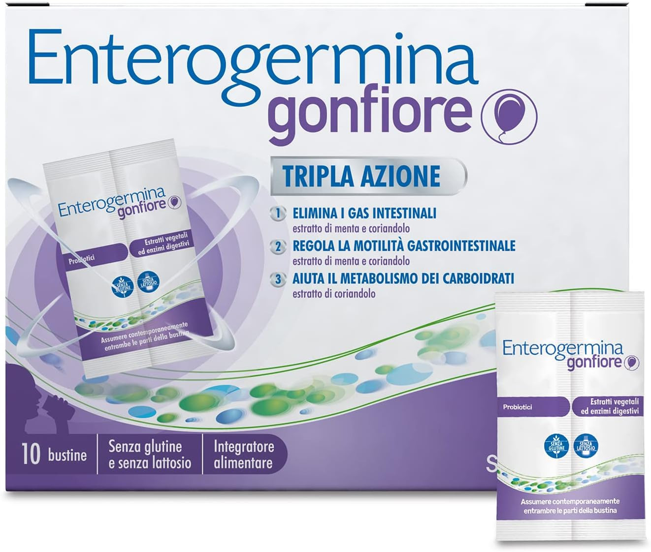 Gonfiore, Integratore Alimentare Con Probiotici, Enzimi Digestivi E Fermenti Lat