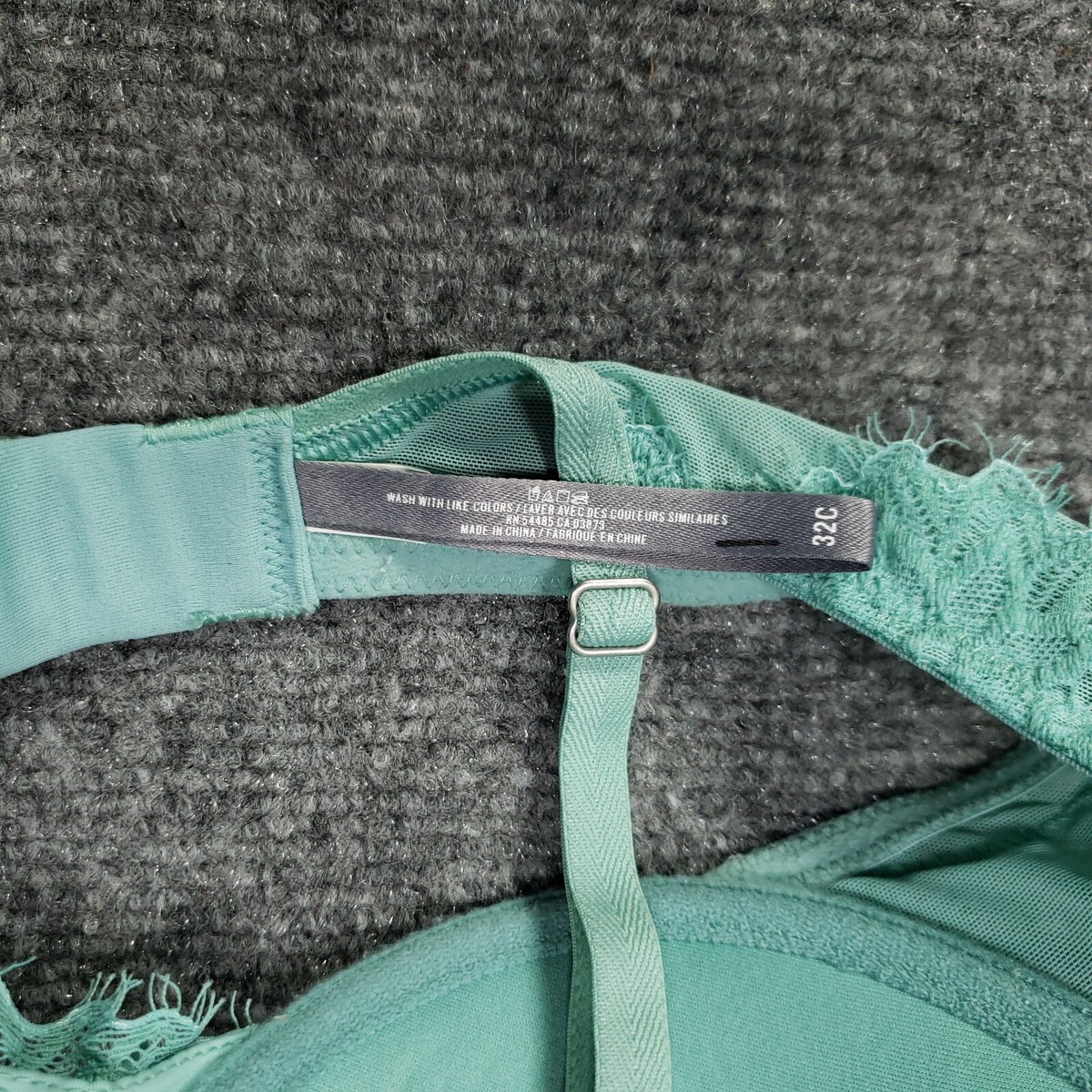 Aerie Bra Womens 32C Green Push Up Lace Trim Padded